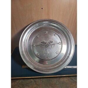Vintage Wilton Pewter Federal Eagle With Stars  10.5” Plate 4th of July